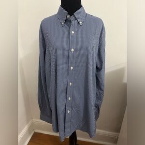Polo Ralph Lauren Men's Classic Fit  blue checkered SIZE L NWT